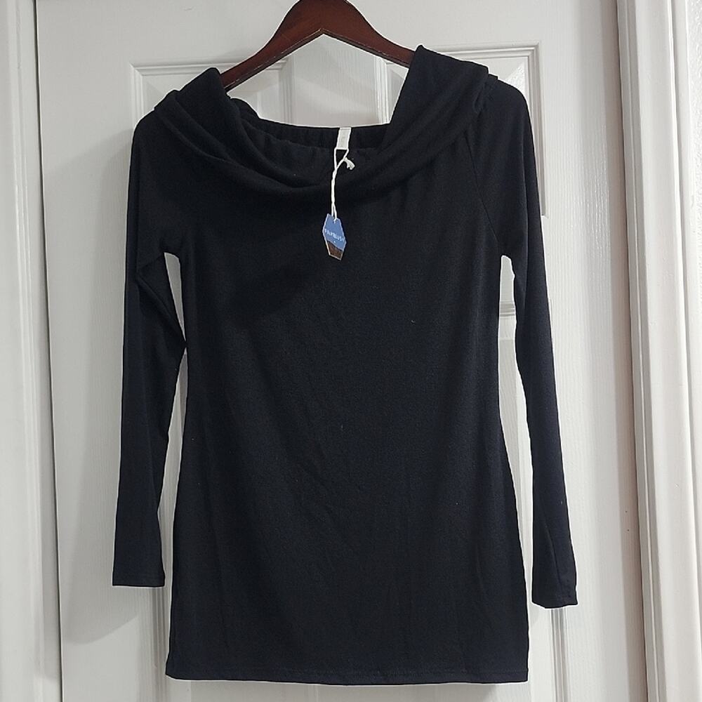 Pinkblush Black Cowl Neck Top
